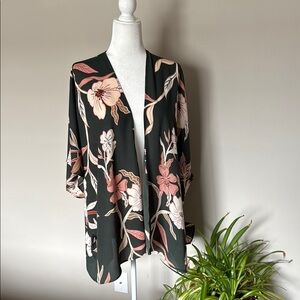 NEW Hawaiian Floral Kimono Green/pink/cream one size festival concert summer